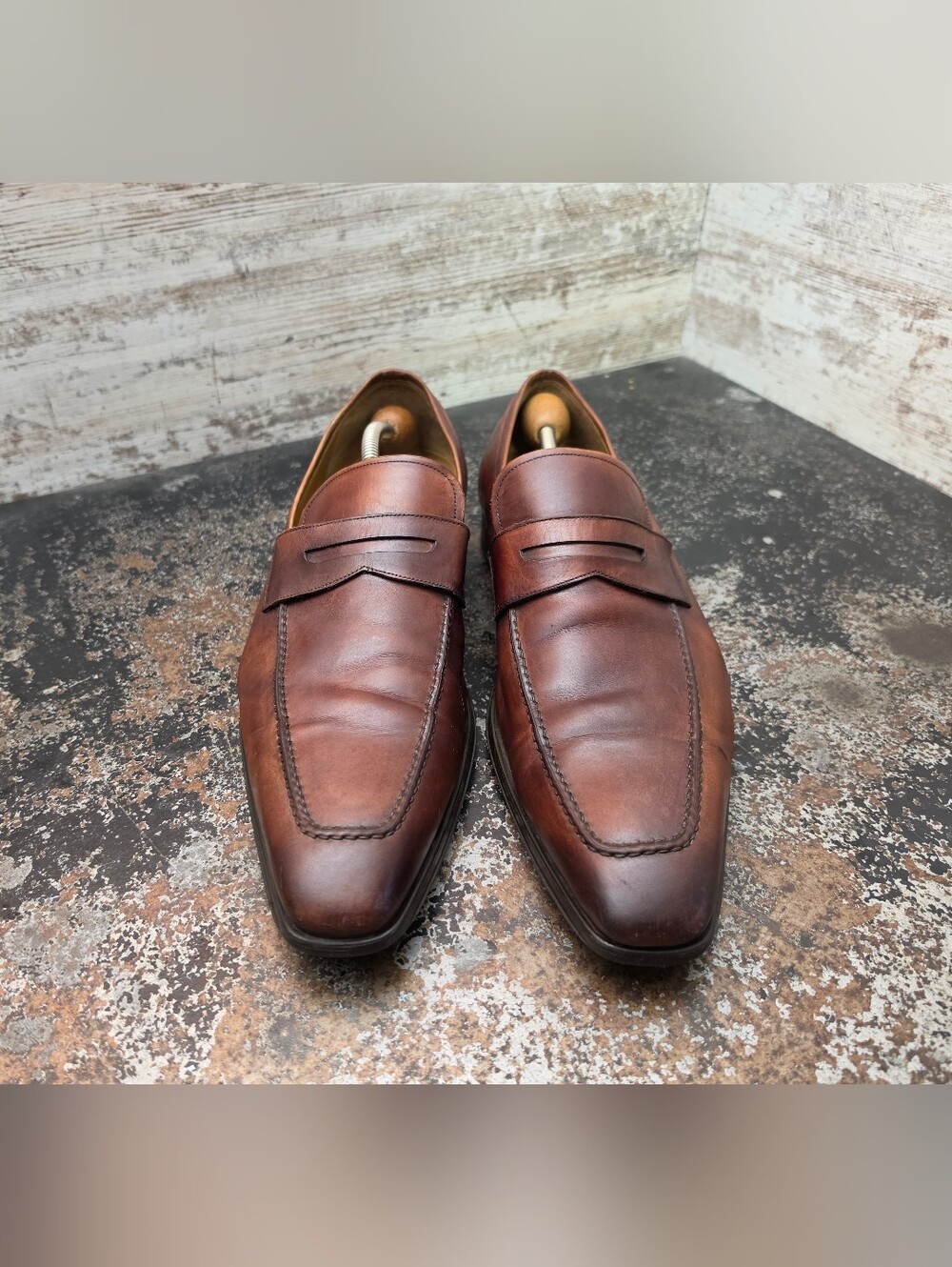 Mens Magnanni for Neiman Marcus Walden Penny Loafers Shoes Sz 13 Used 15447